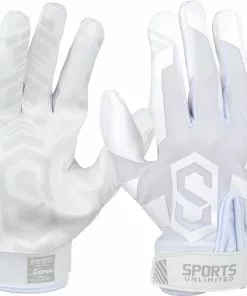 Sports Unlimited Clutch Adult Receiver Football Gloves White/Gold -Deals football Store 1511 fgar white xl mainProductImage FullSize