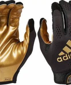 Adidas Adizero 5-Star 11 Adult Football Receiver Gloves - Re-Packaged Black/Metallic Gold