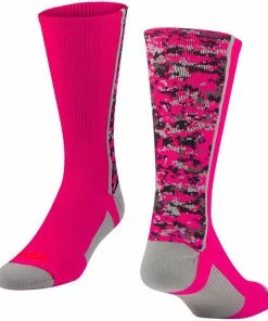 Twin City Digital Camo Crew Socks White -Deals football Store 411 dcmc1 hotpink l mainProductImage FullSize