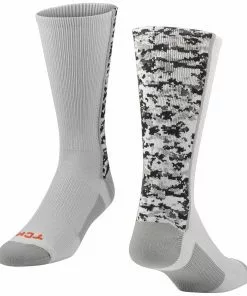 Twin City Digital Camo Crew Socks White -Deals football Store 411 dcmc1 white l mainProductImage FullSize