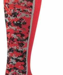 Twin City Digital Camo Knee High Socks Scarlet -Deals football Store 411 dcmo1 scarlet l mainProductImage FullSize