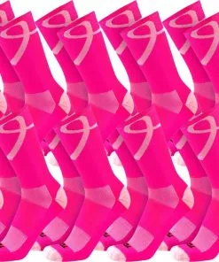 Twin City Breast Cancer Awareness Crew Socks Hot Pink/Pink 12 Pack -Deals football Store 411 lbcc3 hotpinkpink12pack l mainProductImage FullSize