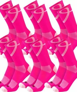Twin City Breast Cancer Awareness Crew Socks Hot Pink/Pink 12 Pack -Deals football Store 411 lbcc3 hotpinkpink6pack l mainProductImage FullSize