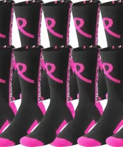 Twin City Digital Camo Breast Cancer Awareness Crew Socks Black/Hot Pink