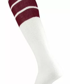 Twin City 22" 3-Stripe Athletic Tube Socks - Size Medium Orange Stripes -Deals football Store 411 tcsp maroonstripes mainProductImage FullSize