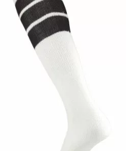 Twin City 16" 3-Stripe Athletic Tube Socks - Size Small Black Stripes