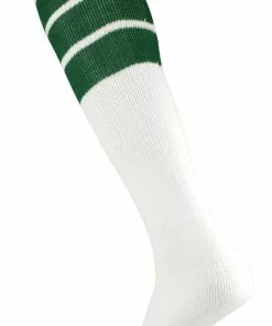 Twin City 16" 3-Stripe Athletic Tube Socks - Size Small Black Stripes -Deals football Store 411 tcspy darkgreenstripes mainProductImage FullSize