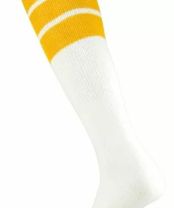 Twin City 16" 3-Stripe Athletic Tube Socks - Size Small Black Stripes -Deals football Store 411 tcspy goldstripes mainProductImage FullSize
