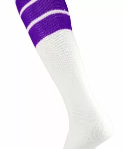 Twin City 16" 3-Stripe Athletic Tube Socks - Size Small Black Stripes -Deals football Store 411 tcspy purplestripes mainProductImage FullSize