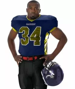 Alleson 750E Custom Adult/Youth Football Jersey Maroon -Deals football Store 429 750e navygold mainProductImage FullSize