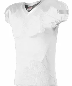 Alleson Youth/Adult Pro Flex Cut Belt Length Custom Football Jersey White/Navy -Deals football Store 429 754 c whitewhite mainProductImage FullSize