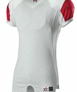 Alleson Youth/Adult Stretch Game Custom Football Jersey Charcoal/White -Deals football Store 429 792ztn c whitescarlet mainProductImage FullSize