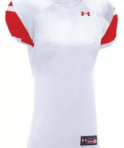 Under Armour Encounter Youth Custom Football Jersey White/Navy -Deals football Store 429 ufj165y whitered mainProductImage FullSize