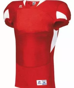 Russell Adult Waist Length Custom Football Jersey White/Red -Deals football Store 43 s81xcm c redwhite mainProductImage FullSize