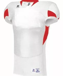 Russell Adult Waist Length Custom Football Jersey White/Red -Deals football Store 43 s81xcm c whitered mainProductImage FullSize