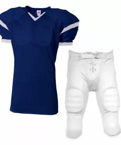 A4 Rollout Youth/Adult Custom Football Uniform with Integrated Football Pants White/Red -Deals football Store 488 n4265 su fpdn navywhite mainProductImage FullSize