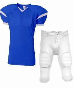 A4 Rollout Youth/Adult Custom Football Uniform with Integrated Football Pants White/Red -Deals football Store 488 n4265 su fpdn royalwhite mainProductImage FullSize