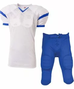 A4 Rollout Youth/Adult Custom Football Uniform with Integrated Football Pants White/Red -Deals football Store 488 n4265 su fpdn whiteroyal mainProductImage FullSize