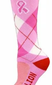 Red Lion Ribbon Argyle Crew Adult Socks - Sock Size 9-11 Pale Pink