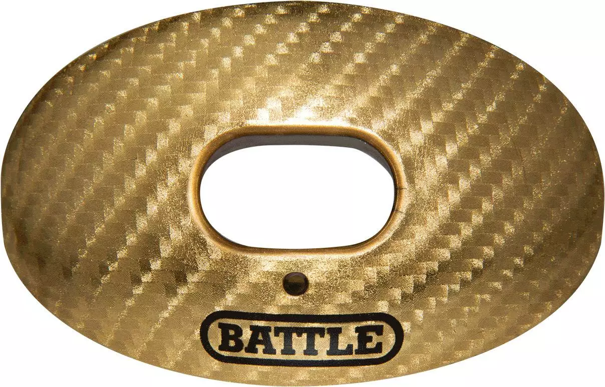 Battle Sports Oxygen Carbon Chrome Lip Protector Mouthguard Gold 2 Battle Sports Oxygen Carbon Chrome Lip Protector Mouthguard Gold - Image 2