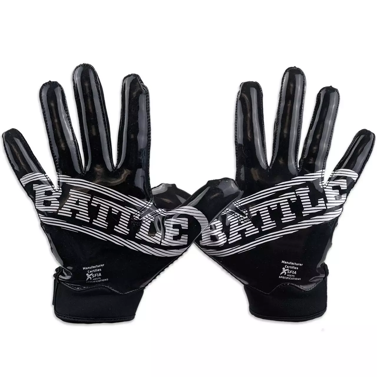Battle Sports Doom 1.0 Youth Football Receiver Gloves Black 2 Battle Sports Doom 1.0 Youth Football Receiver Gloves Black - Image 2