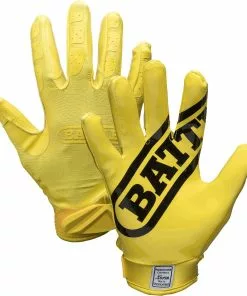 Battle Sports Double Threat Adult Receiver Gloves White -Deals football Store 897 doublethreat adult yellow l mainProductImage FullSize