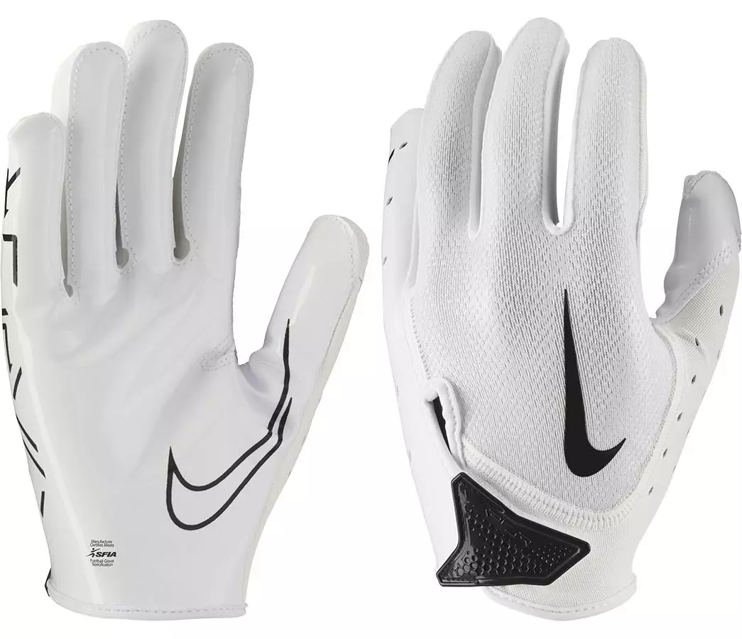 Nike Vapor Jet 7.0 Youth Football Gloves White/Black 3 Nike Vapor Jet 7.0 Youth Football Gloves White/Black - Image 3