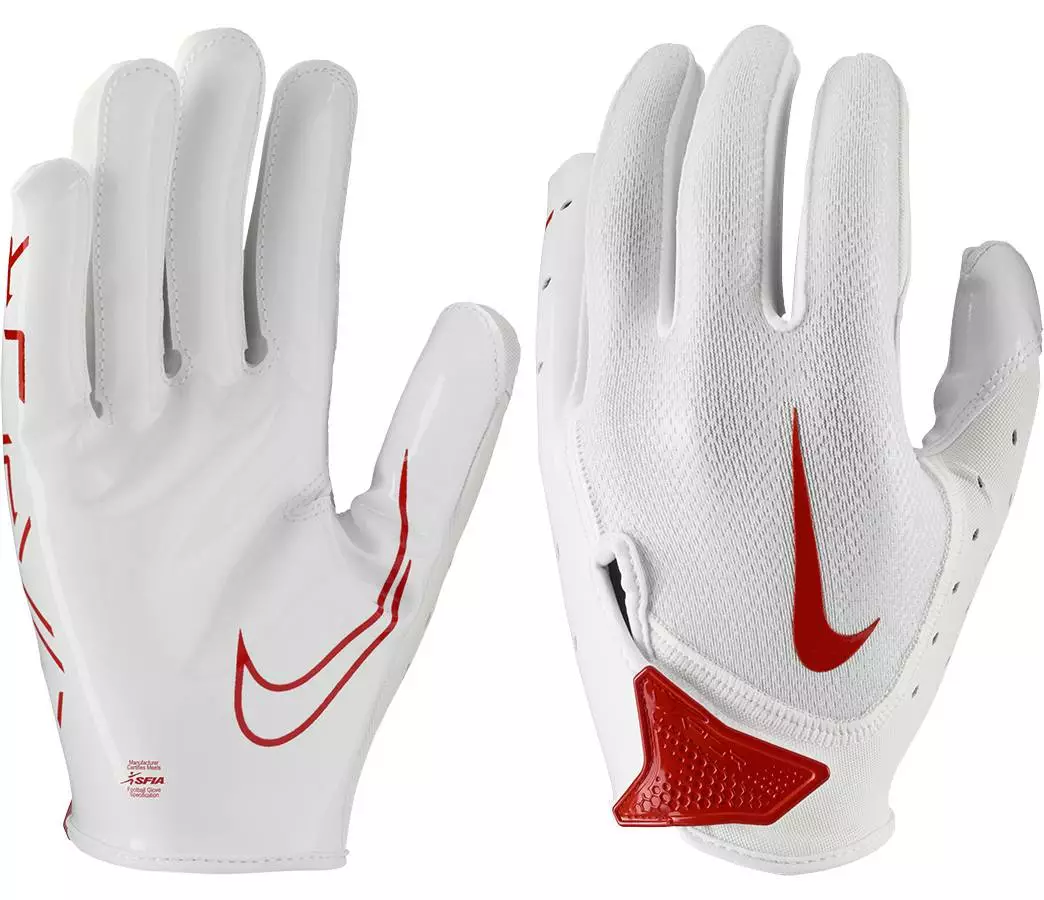 Nike Vapor Jet 7.0 Youth Football Gloves White/Black 4 Nike Vapor Jet 7.0 Youth Football Gloves White/Black - Image 4