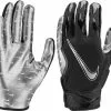 Nike Vapor Jet 6.0 - Electric Varsity Adult Football Gloves Black/Silver