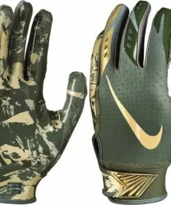 Nike Vapor Jet 5.0 Youth Football Gloves - Re-Packaged Olive/Olive/Chrome