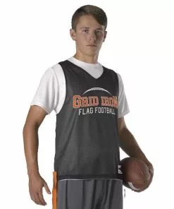 Alleson Swift Adult/Youth Custom Reversible Flag Football Jersey with Flags Pink/Charcoal