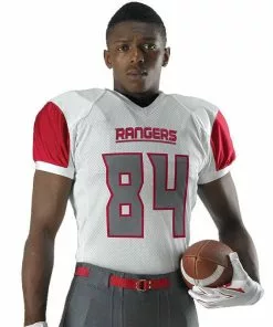 Alleson Youth/Adult Stretch Game Custom Football Jersey Charcoal/White