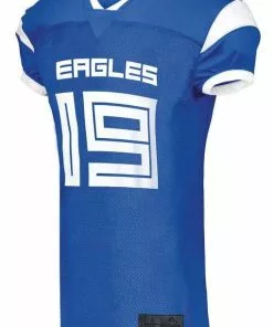 Augusta Youth/Adult Slant Custom Football Jersey Columbia/White