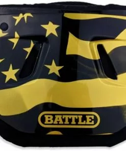 Battle American Flag 2.0 Chrome Adult Football Back Plate - Gold