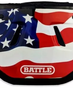 Battle American Flag 2.0 Chrome Adult Football Back Plate - Red/White/Blue