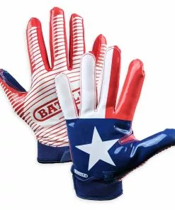 Battle Sports Texas Flag Adult Football Receiver Gloves
