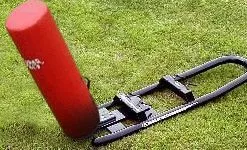 Hadar Athletic One Man Middle School Football Blocking Sled with Cylinder Pad