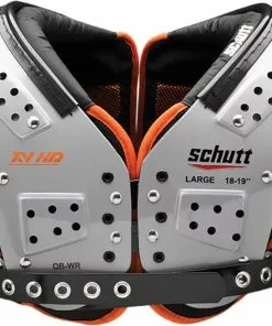Schutt XV HD Adult Football Shoulder Pads - QB/WR Black/Gray