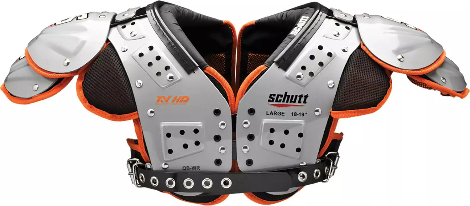 Schutt XV HD Adult Football Shoulder Pads - QB/WR Black/Gray 1 Schutt XV HD Adult Football Shoulder Pads - QB/WR Black/Gray