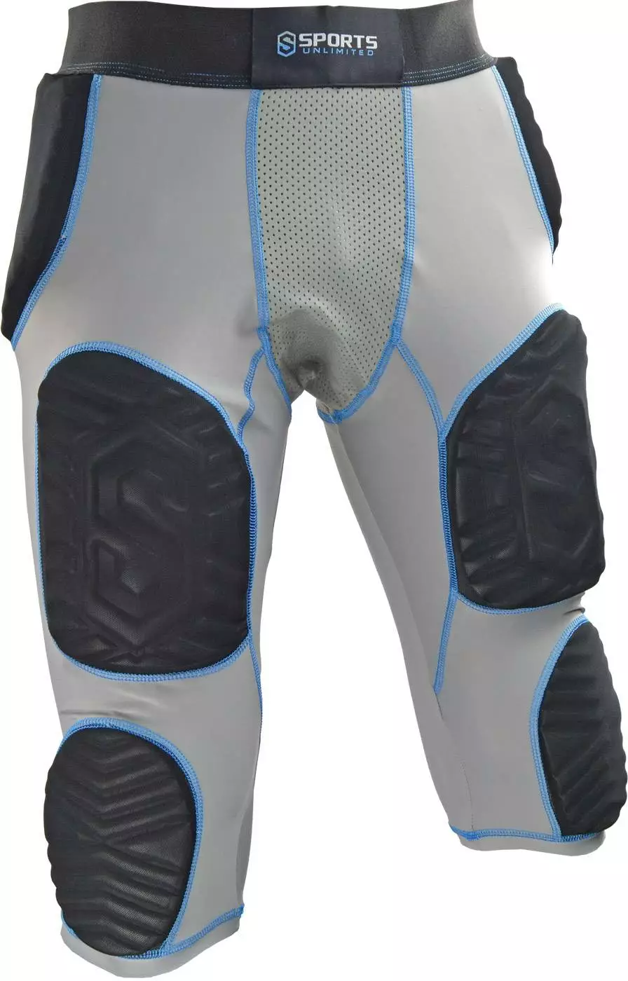 Sports Unlimited Adult 7 Pad Integrated Football Girdle - Hard Thigh Pads White 1 Sports Unlimited Adult 7 Pad Integrated Football Girdle - Hard Thigh Pads White